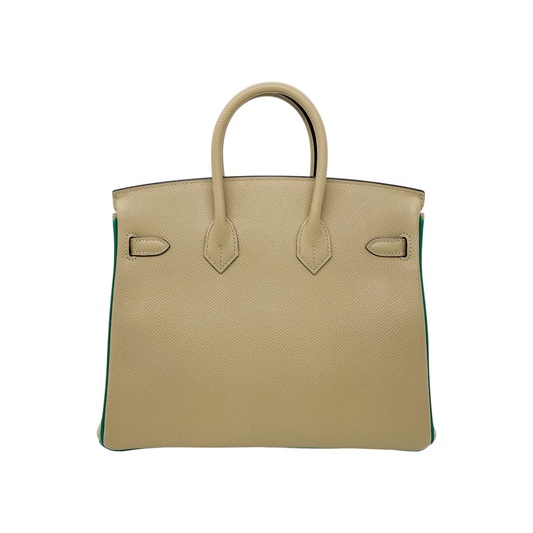 Hermes Birkin 25 Trench Vert Vertigo Epsom Brushed Gold Hardware - Online Only