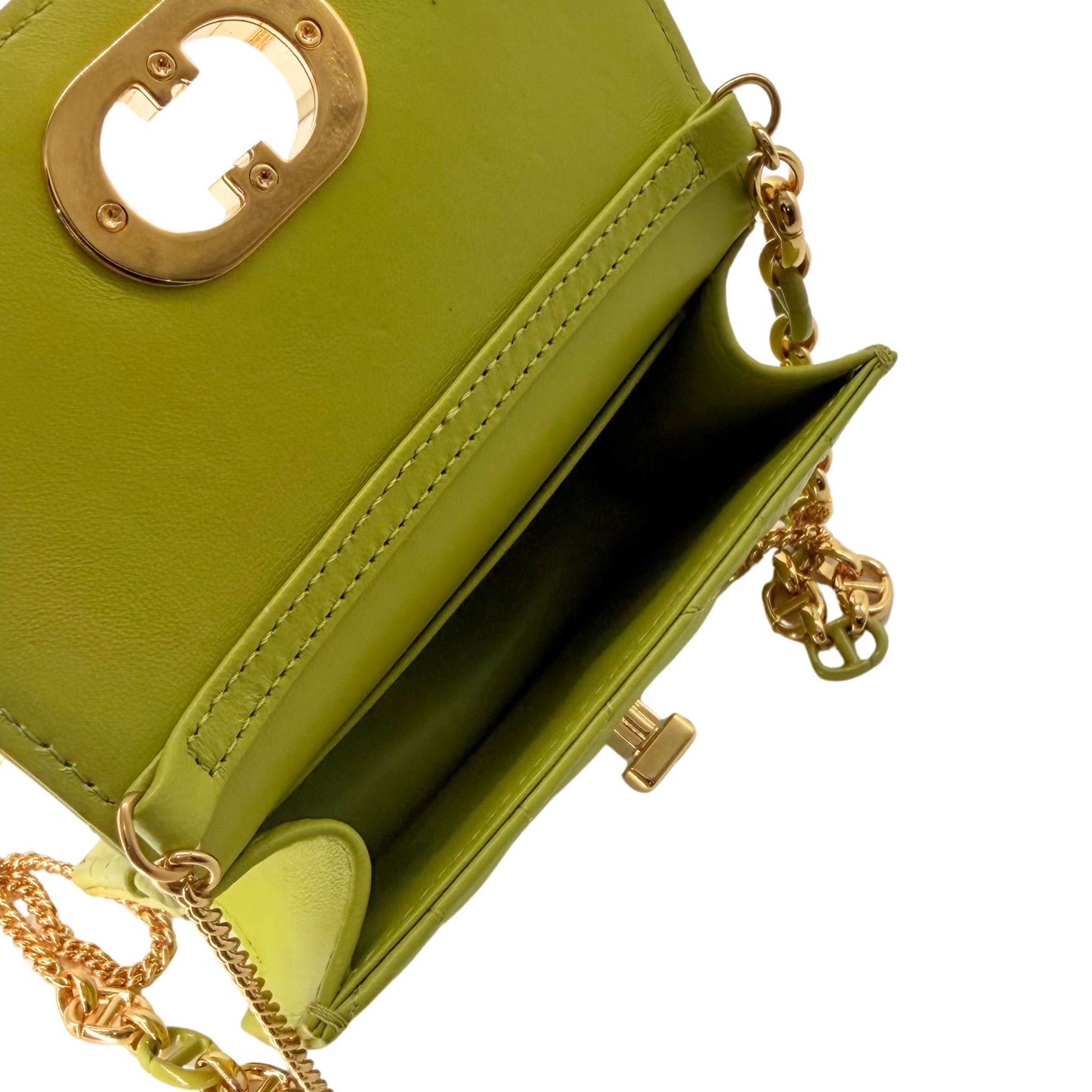 Dior Caro Dahlia Wallet in Lime