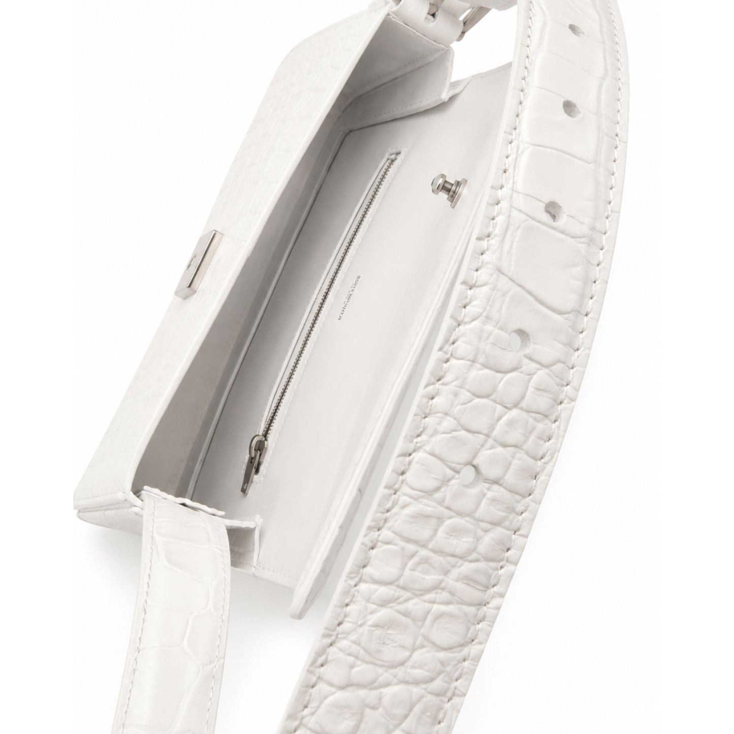 Balenciaga Ghost White Crocodile Shoulder Bag
