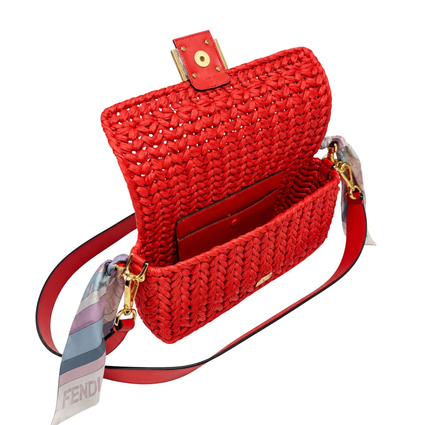 Fendi Baguette Lava Grace FF Woven Handbag