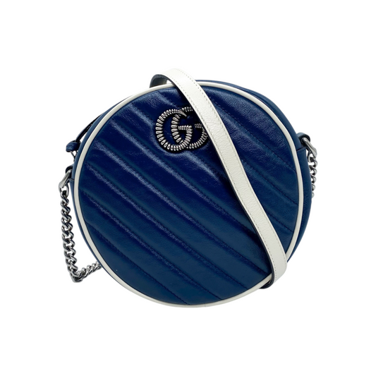 Gucci Navy Round Marmont Camera Bag