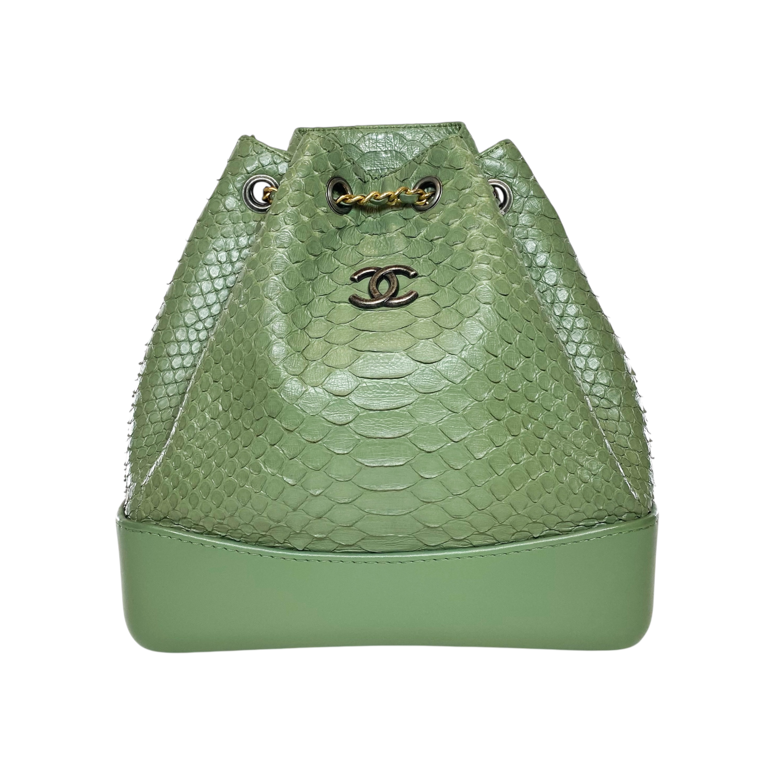 chanel gabrielle leather backpack Chanel Green Python Gabrielle Backpack – Consign of the Times ™
