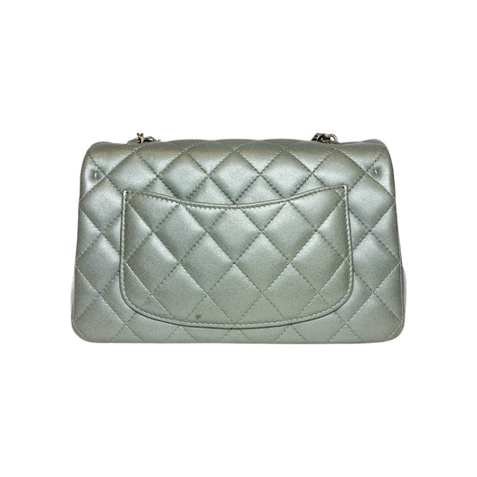 Chanel Metallic Silver Mini Rectangle