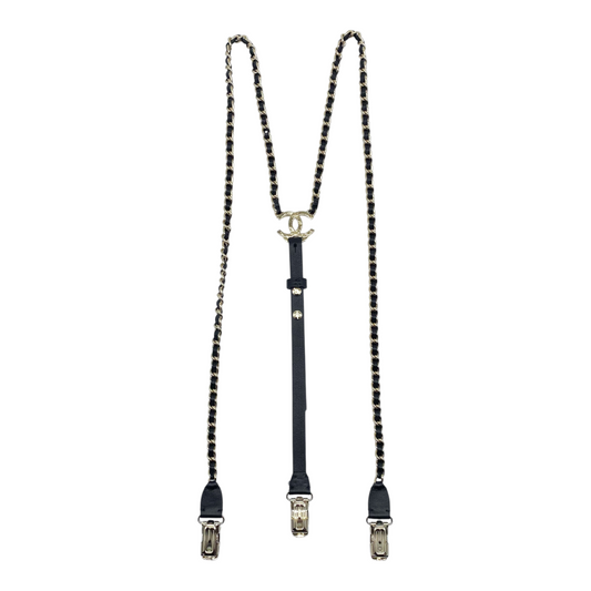 Chanel Black Chain Suspenders