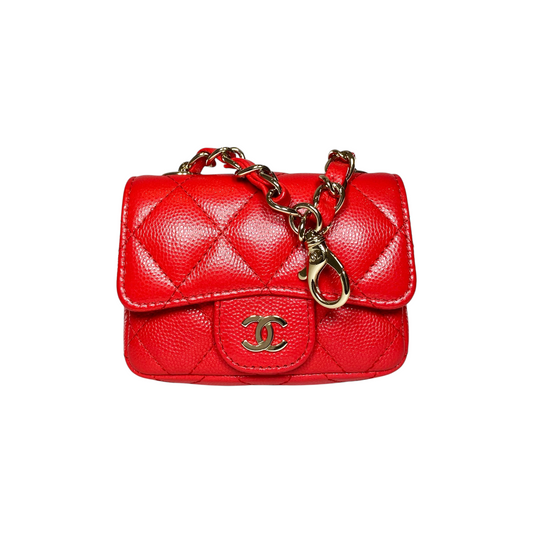 Chanel Red Mini Flap Bag Charm
