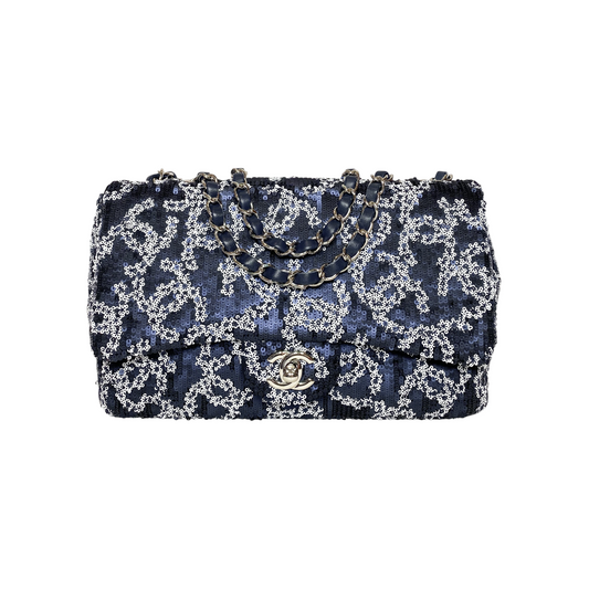 Chanel Navy Sequin CC Flap Bag