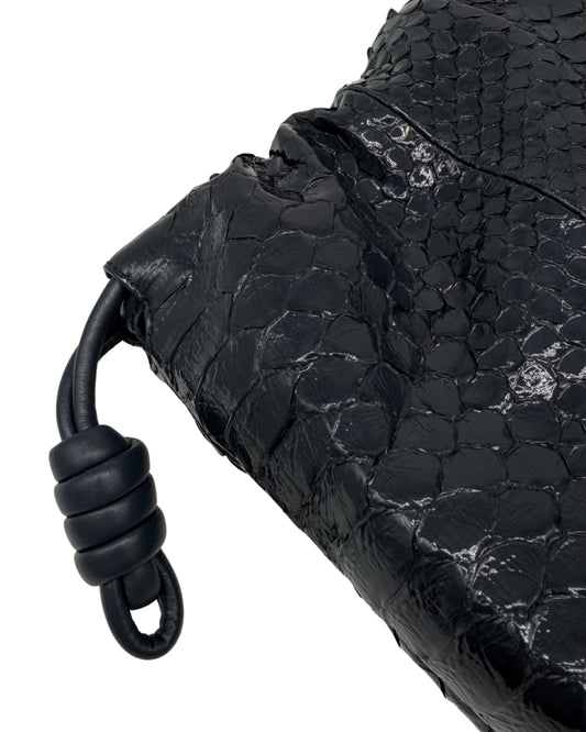 Flamenco Large Shoulder Bag in Patent Python