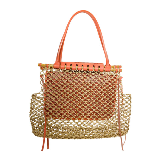 Goyard Goyardine Coral Aligre Raffia Net Tote