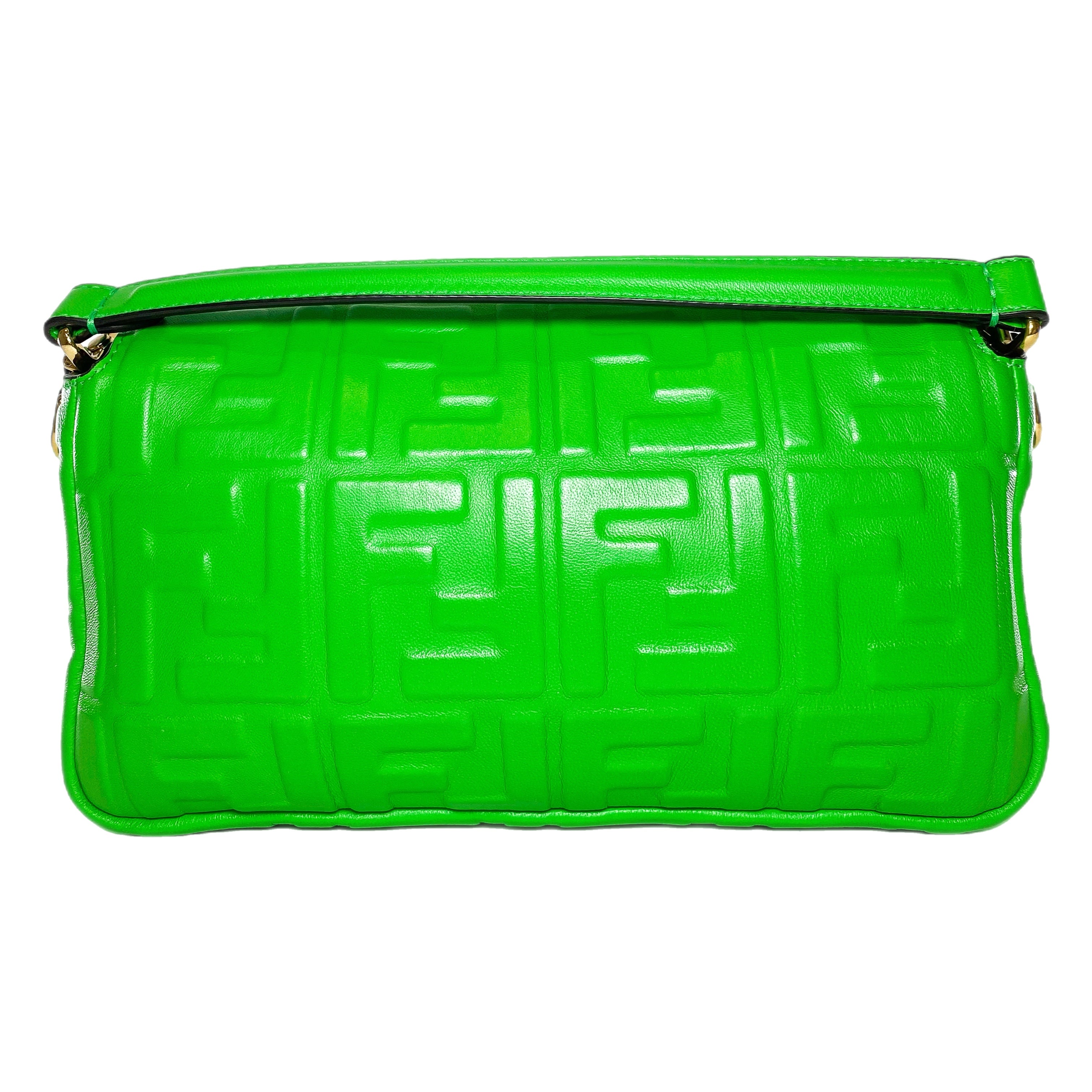 Fendi Green Logo Embossed Baguette | Consign of the Times ™