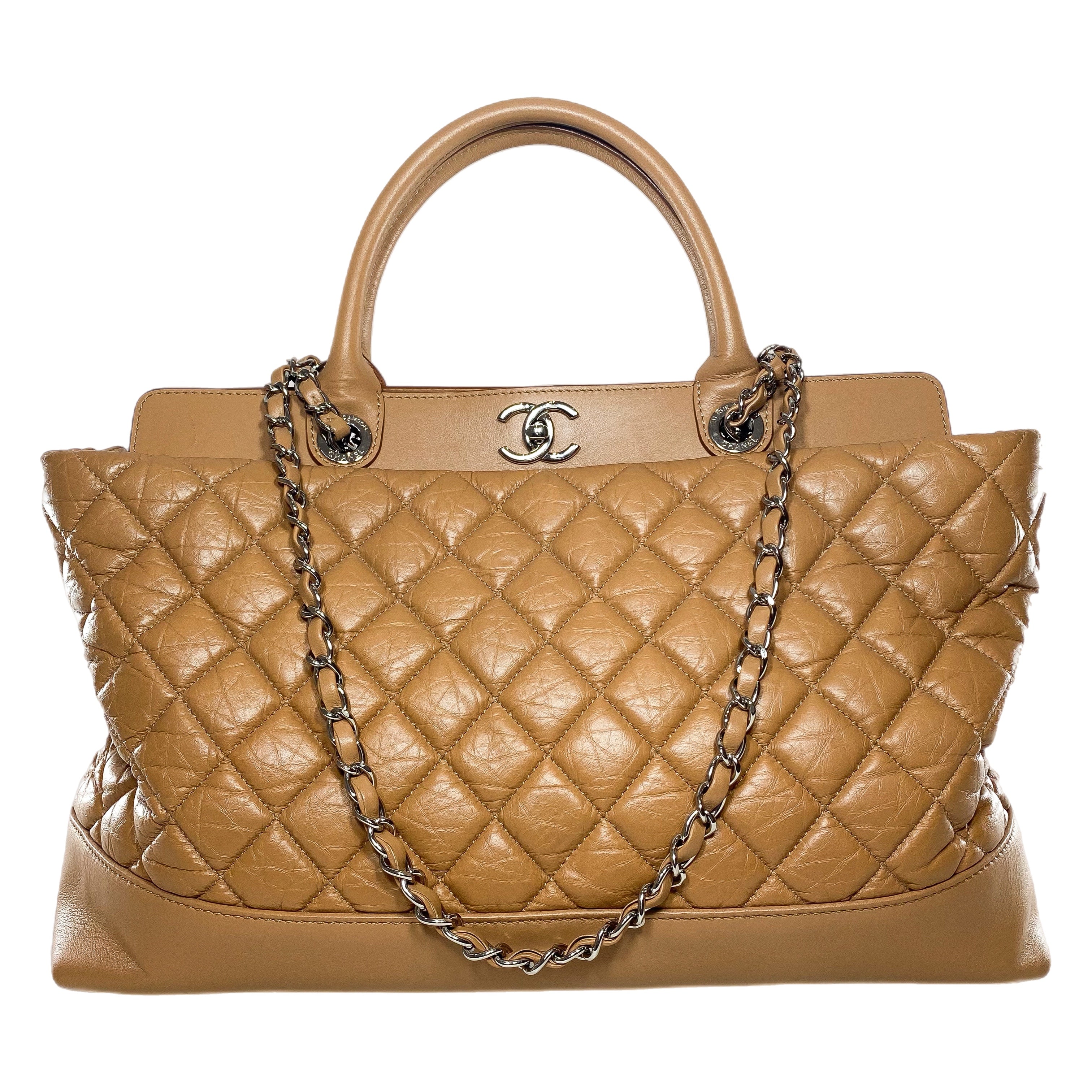 Chanel Beige Quilted Be CC Tote Bag
