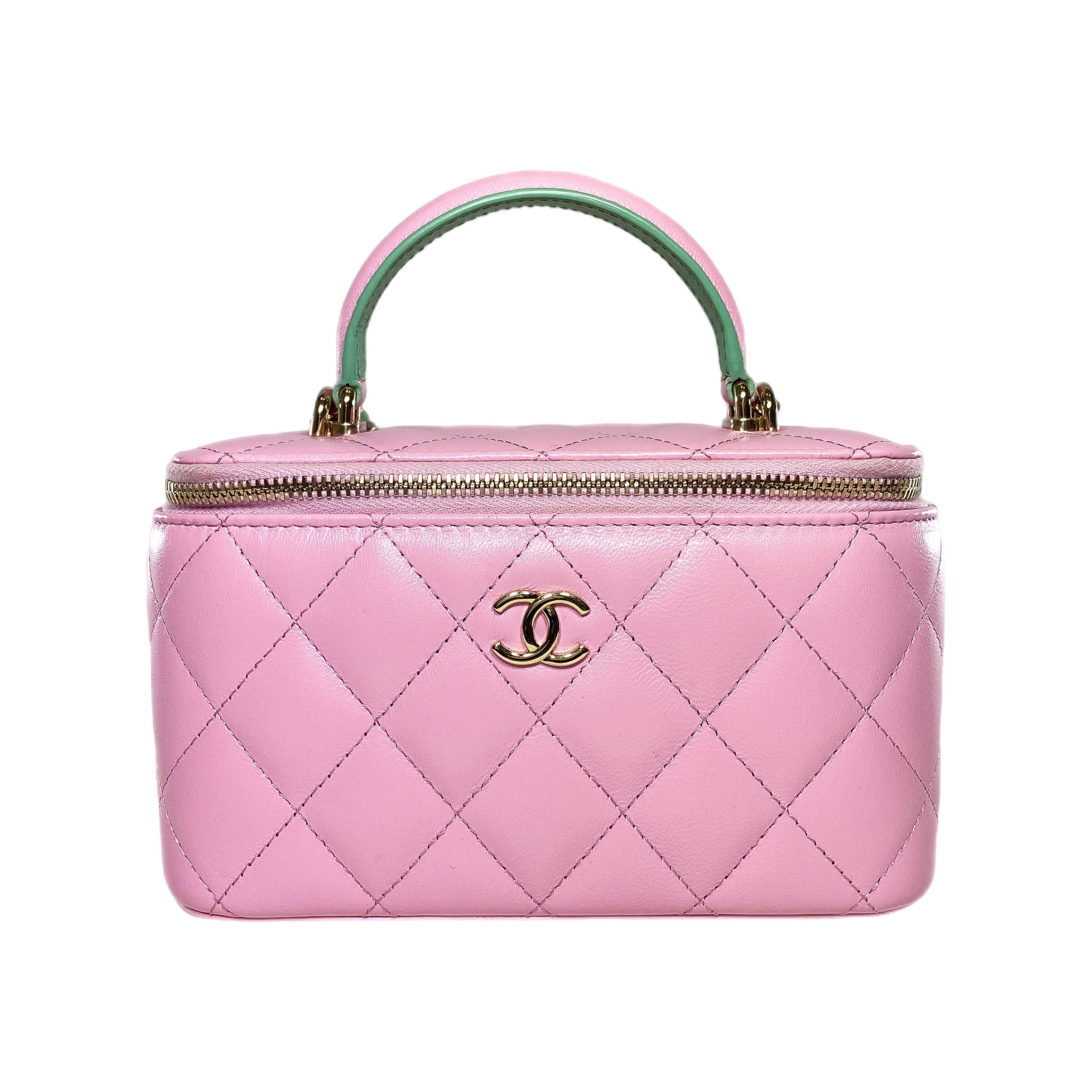 Chanel Pink Mint Green Vanity Case