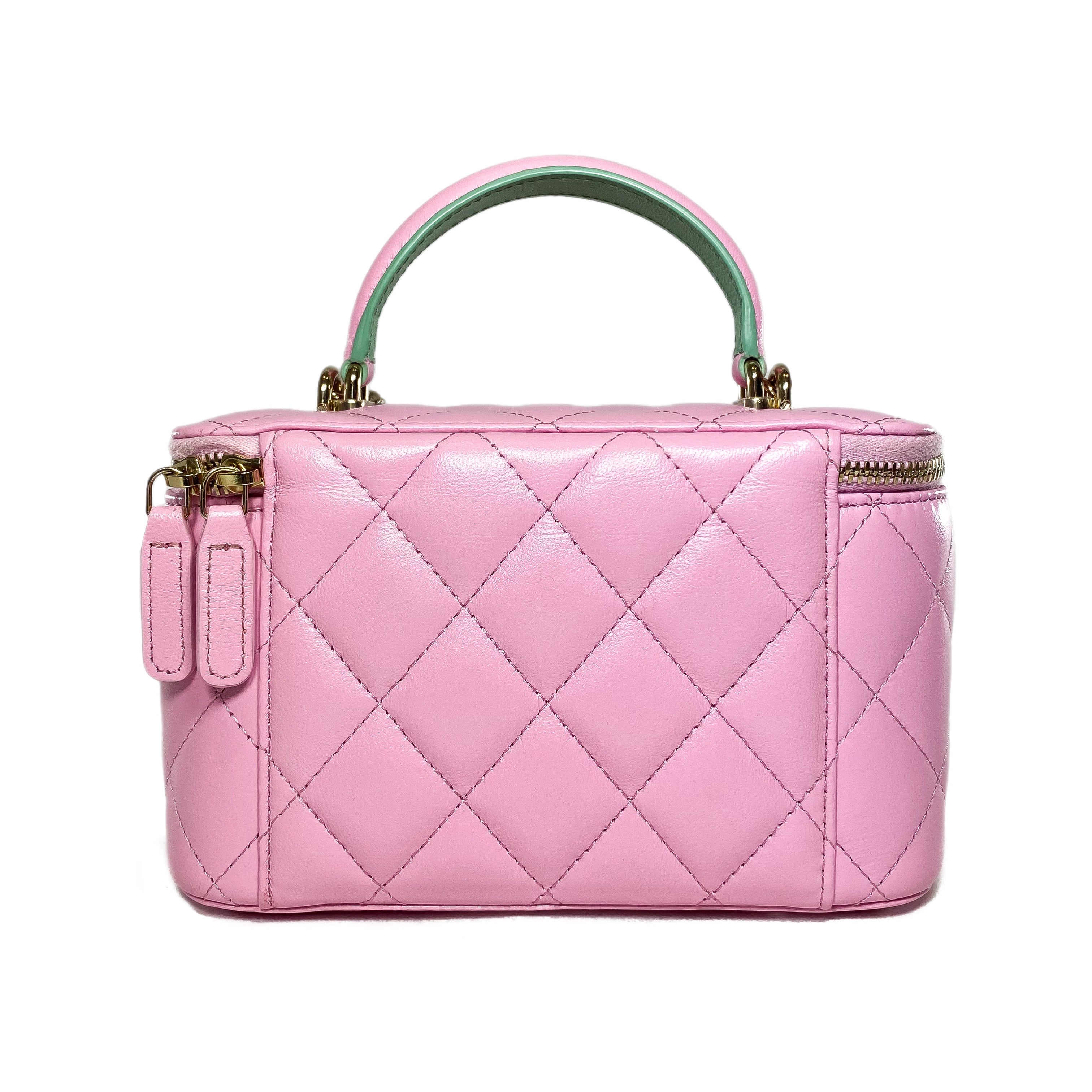 Chanel Pink Mint Green Vanity Case