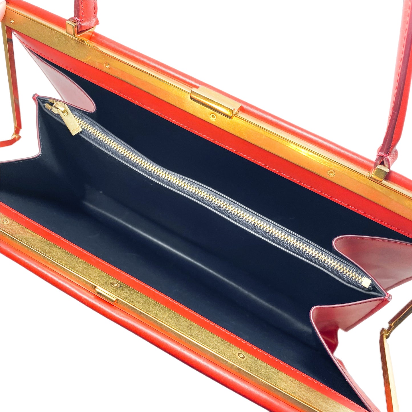 Celine Red Clasp Top Handle