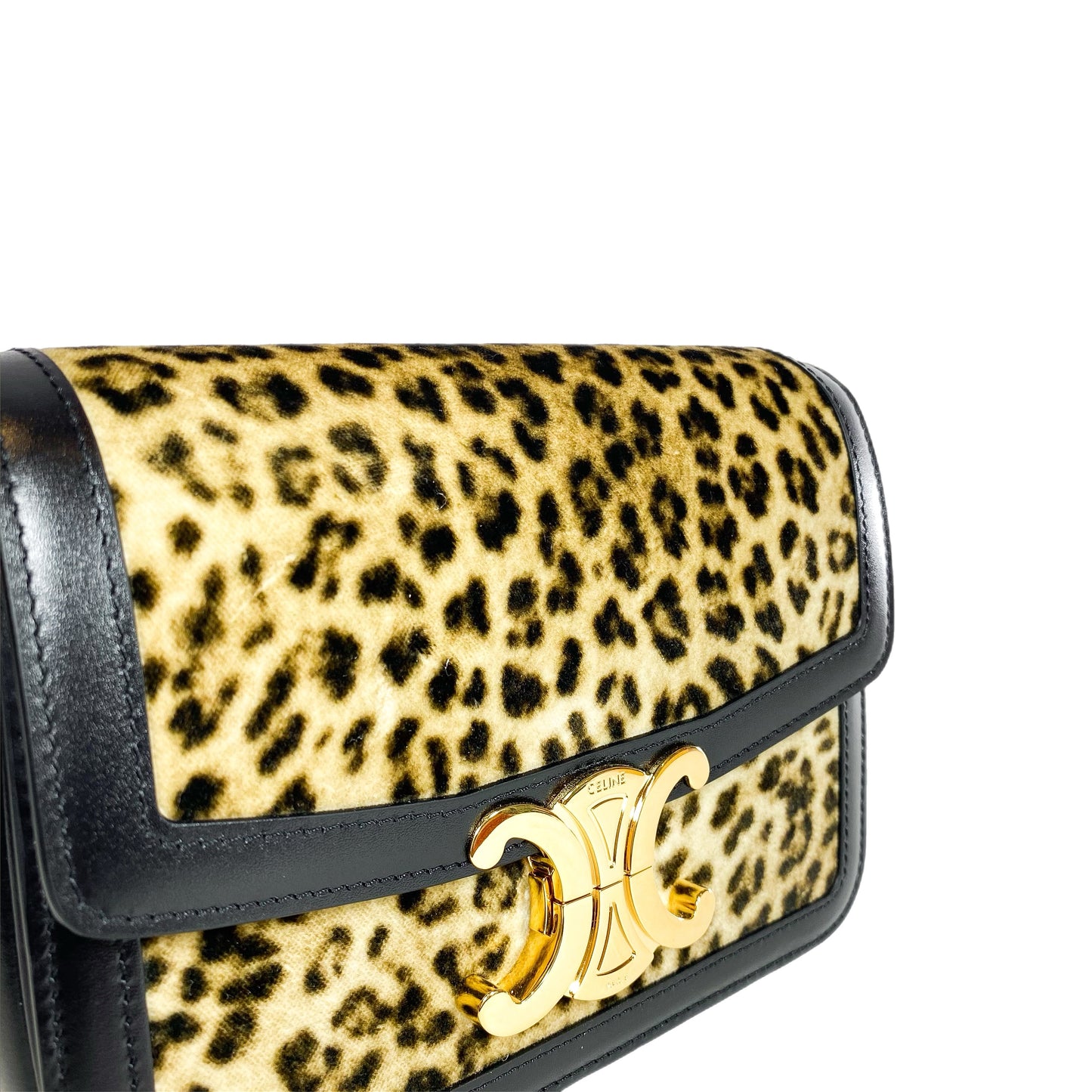 Celine Leopard Teen Triomphe Bag