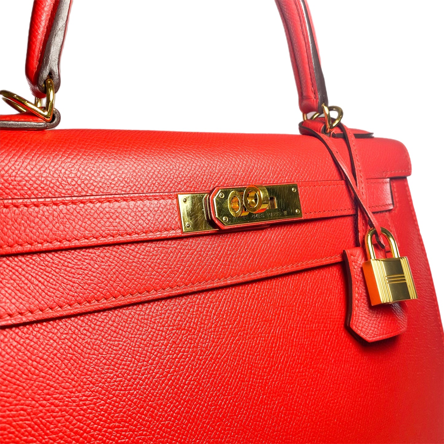 Hermes Kelly Sellier 28 Rouge Tomate Epsom Gold Hardware