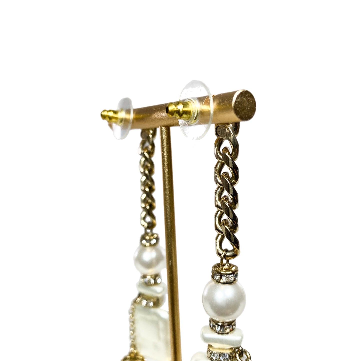 Chanel Pearl Perfume Bottle Earrings