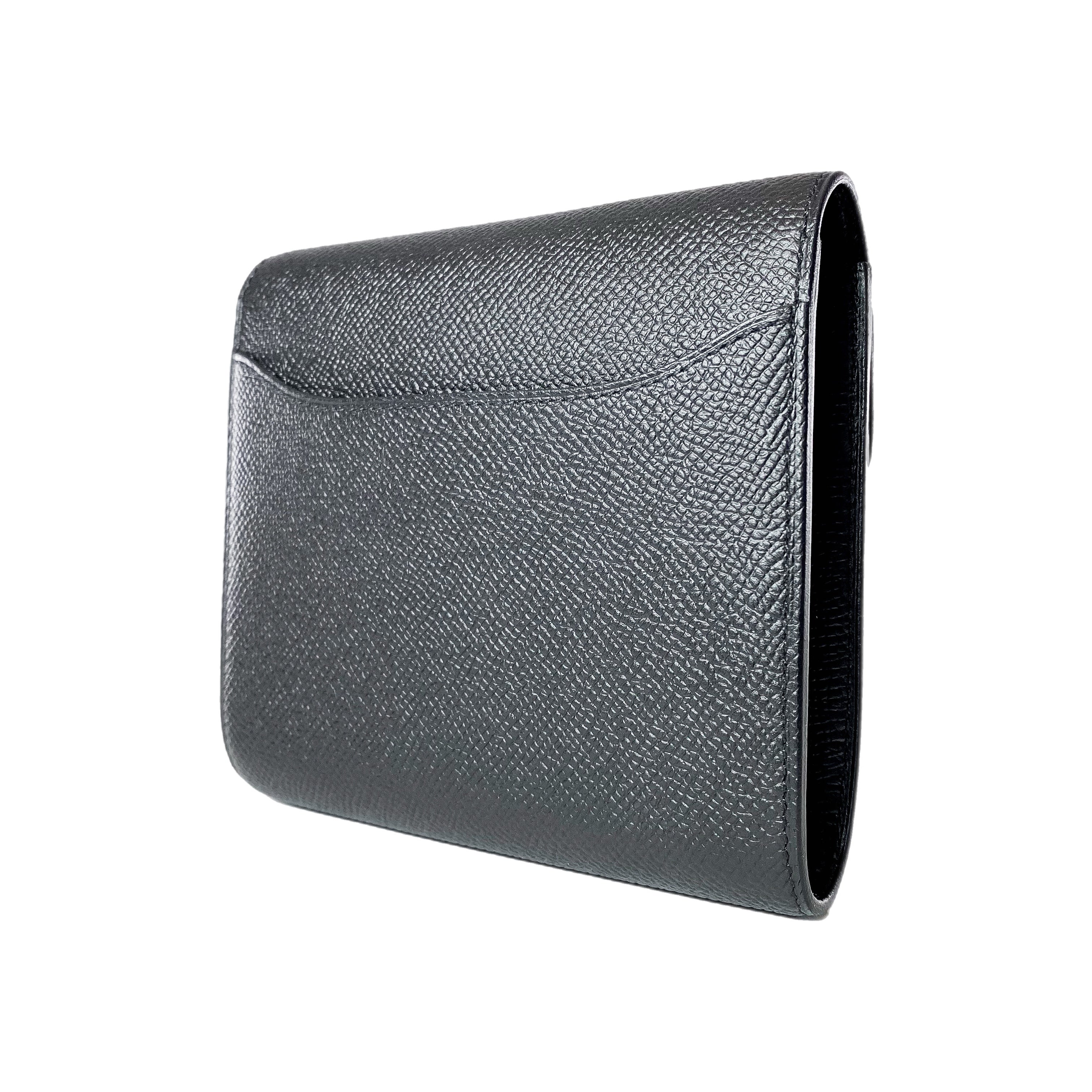Hermes Constance Compact Wallet Black Epsom Rose Gold Hardware
