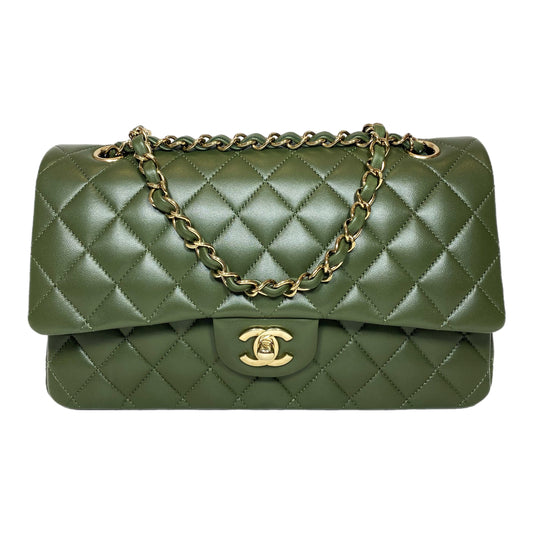 Chanel Olive Medium Double Flap Bag