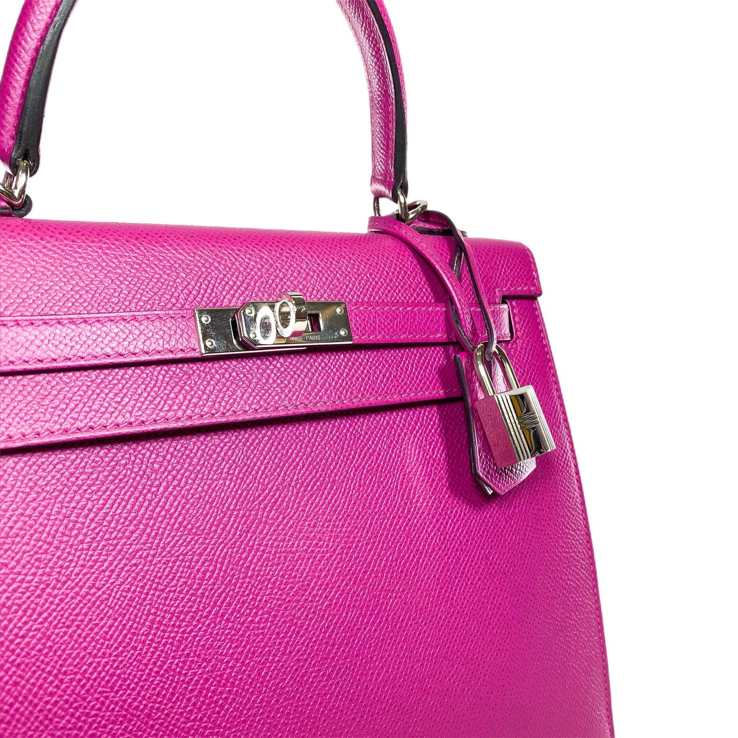 Hermes Kelly 25 Rose Pourpre Epsom Palladium Hardware