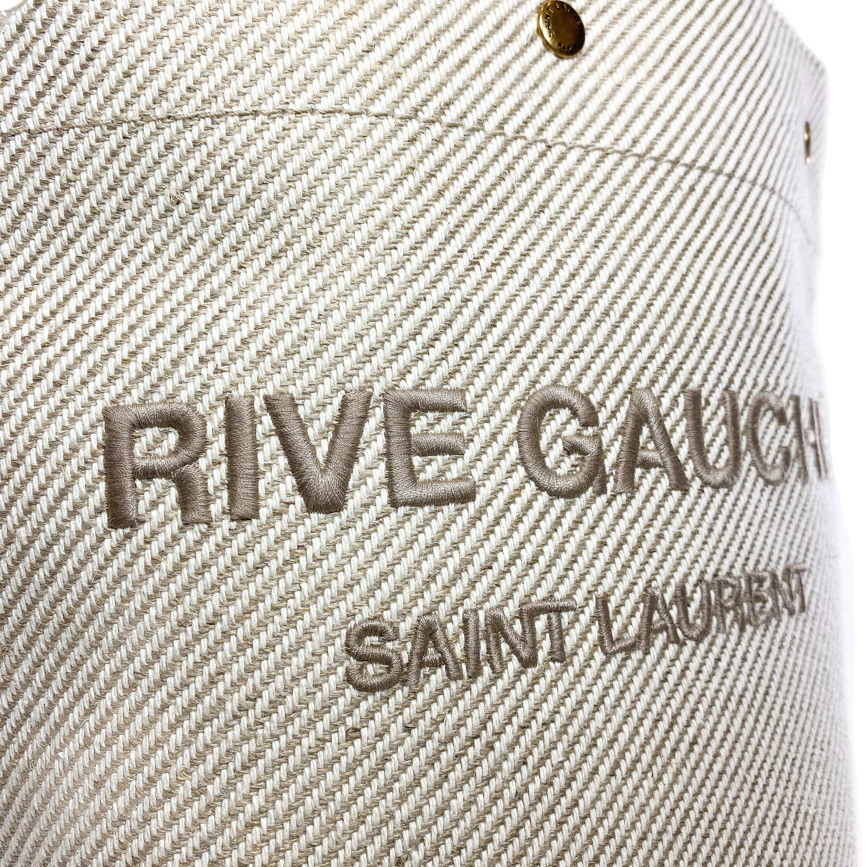 Saint Laurent Beige Canvas Bucket Bag