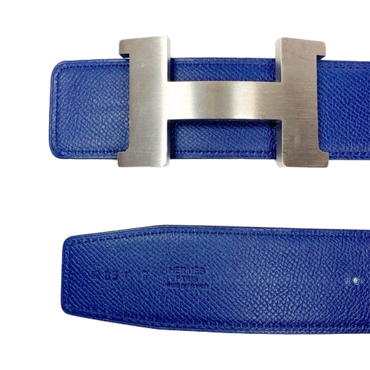 Hermes Bleu Izmir Bleu Sapphire Reversible Belt