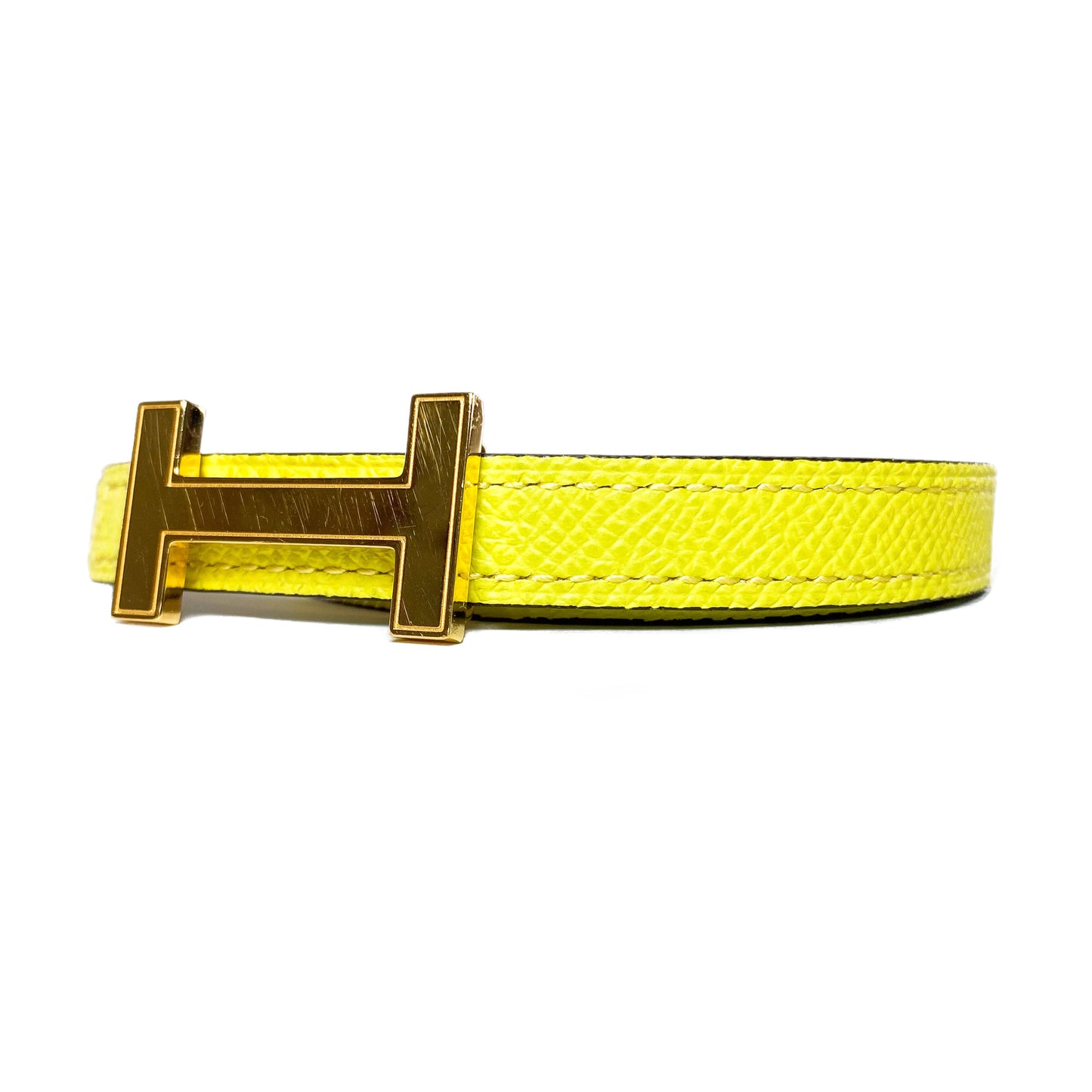 Hermes Lime Sesame Mini Constance Reversible Belt