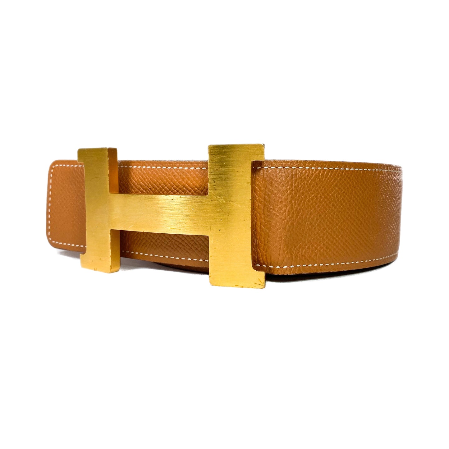 Hermes Gold Orange Reversible Belt