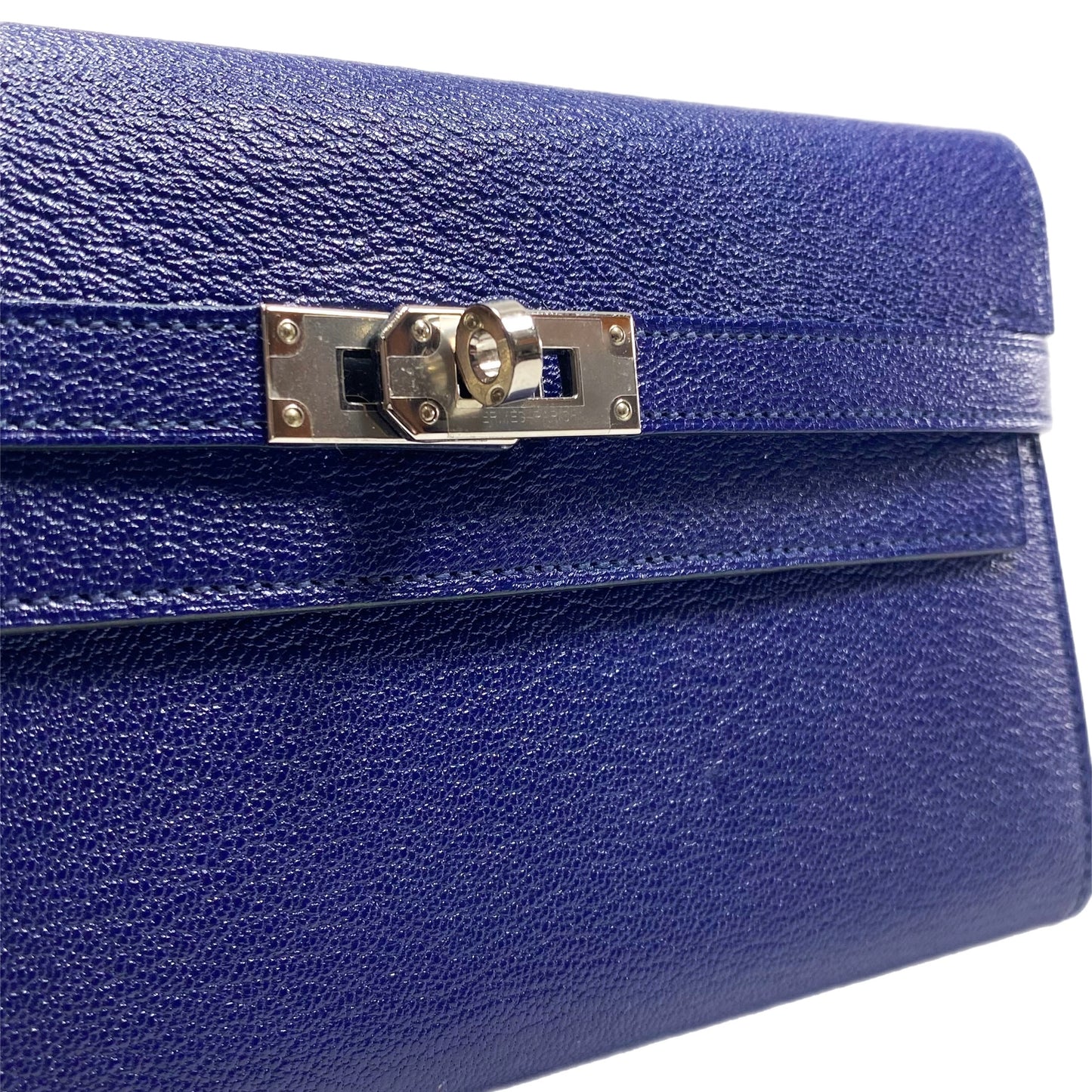 Hermes Kelly Blue Encre Long Wallet