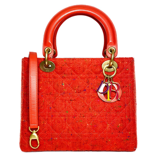 Dior Lady Dior Red Tweed Medium