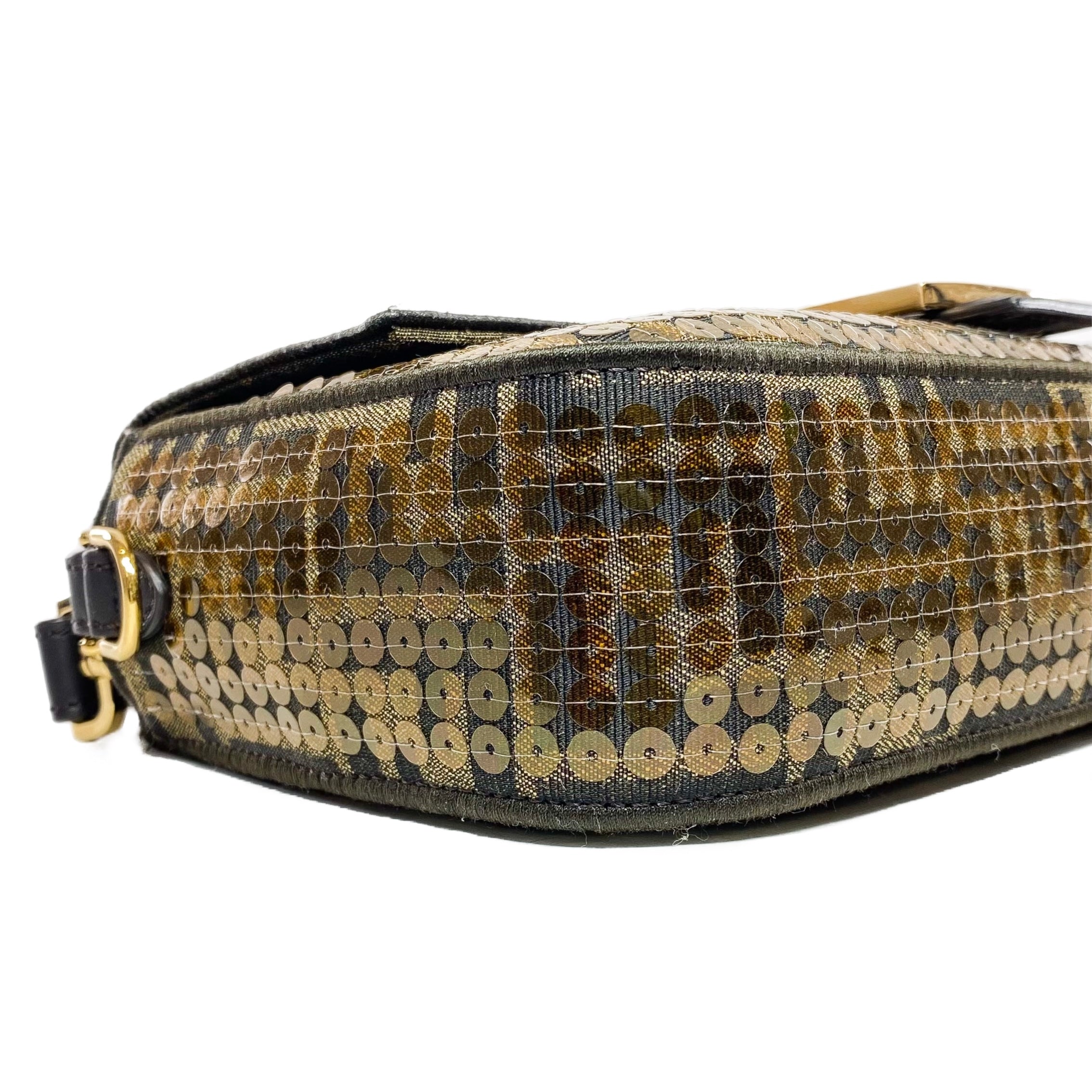 Fendi Brown Zucca Baguette with Sequins