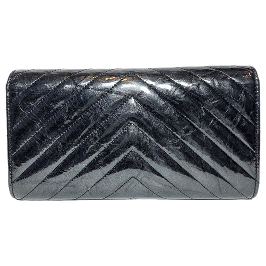 Chanel Black Chevron Wallet