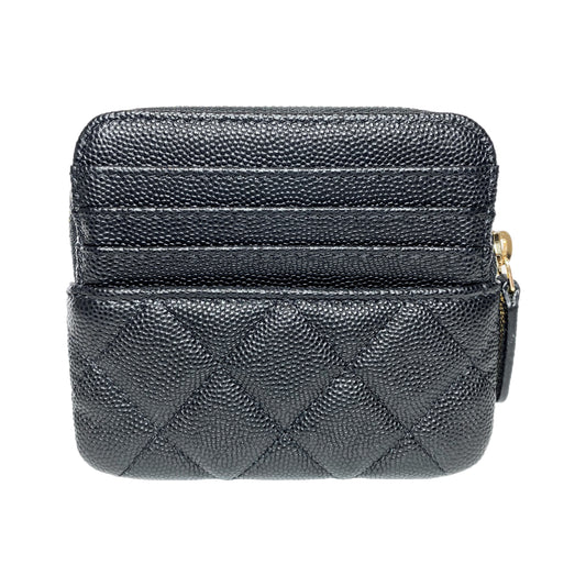 Chanel Black Zip Card Holder