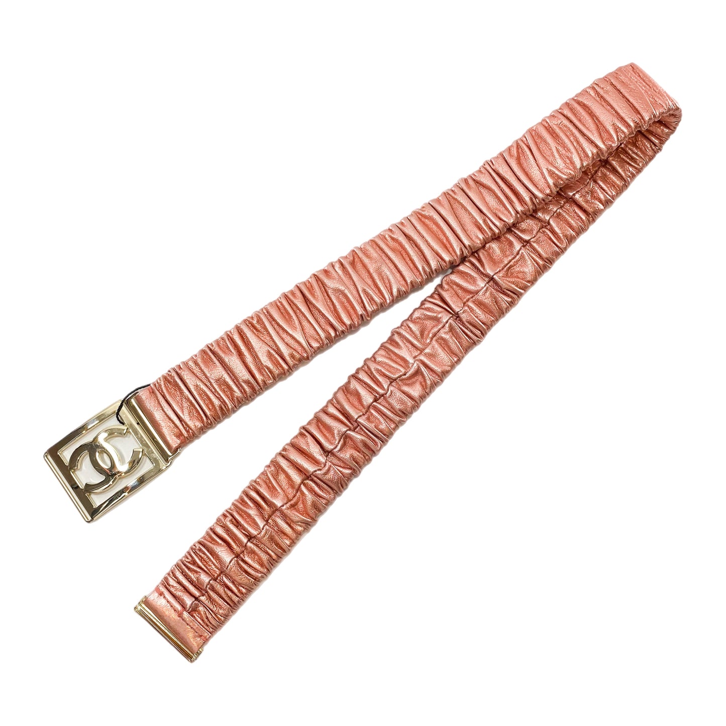 Chanel Pink Logo Belt