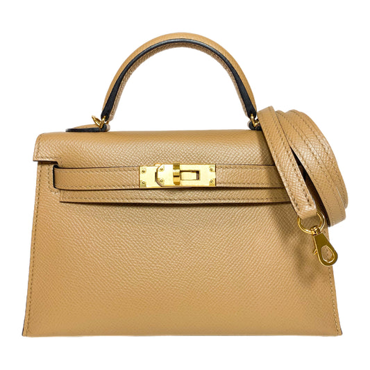 Hermes Mini Kelly 20 Chai Epsom Gold Hardware