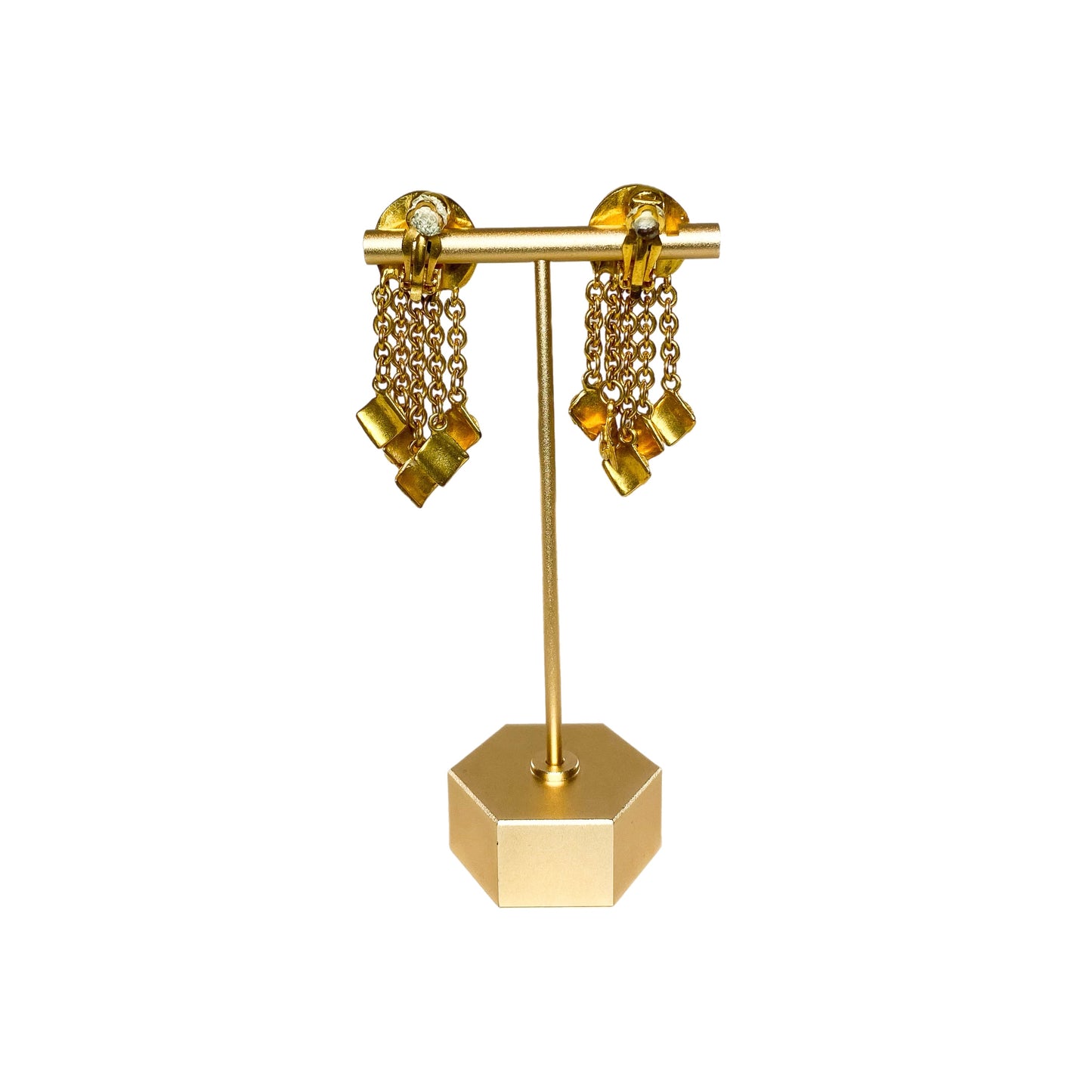 Chanel Gold Fringe Vintage Drop Earrings