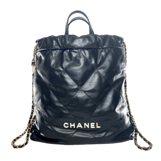 Chanel 22 Black Quilted Backpack