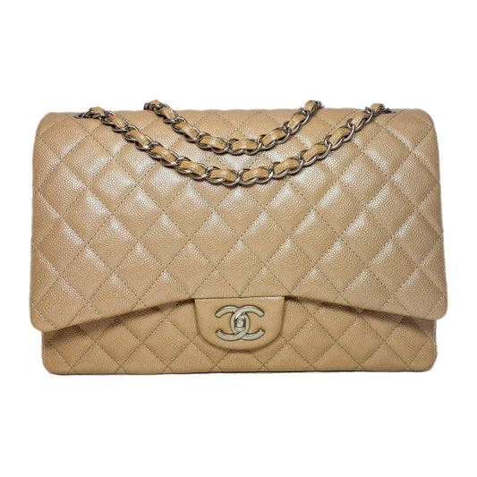 Chanel Maxi Iridescent Beige Flap Bag