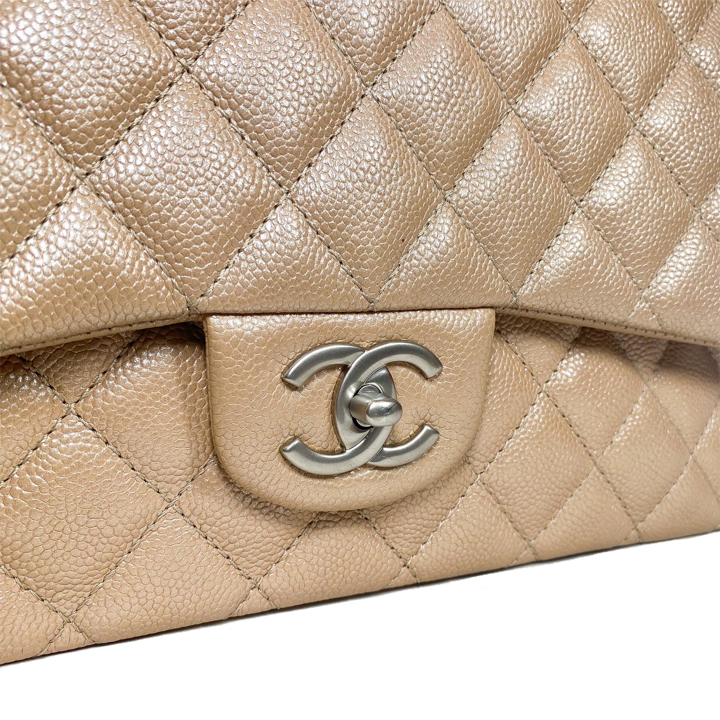 Chanel Maxi Iridescent Beige Flap Bag