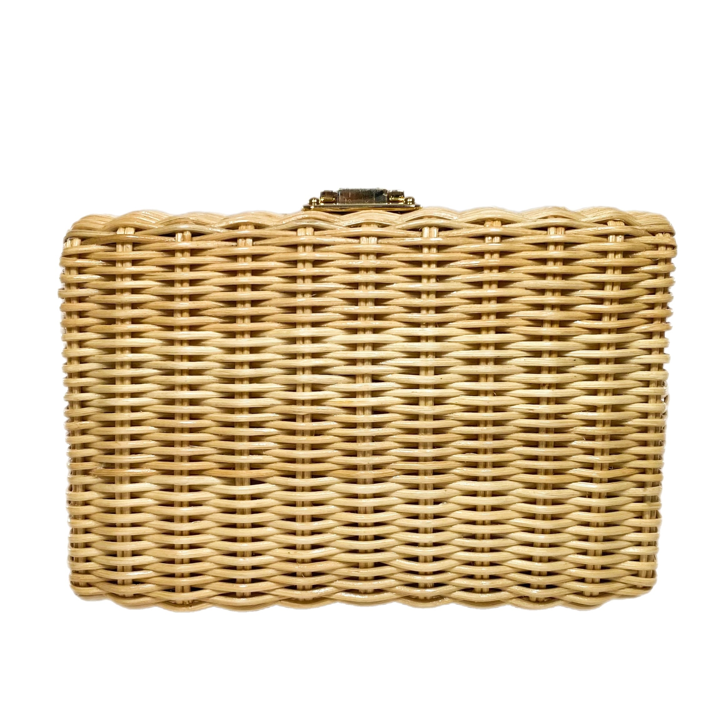 Prada Natural Wicker Box Clutch