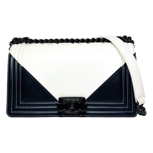 Chanel Black and White Geometric New Medium Boy Bag