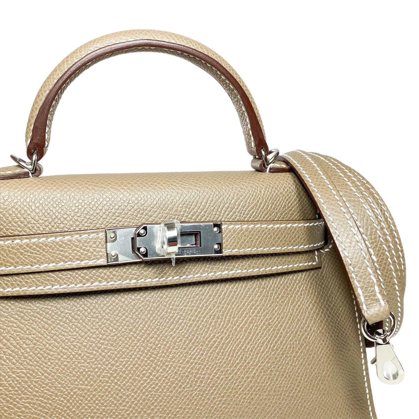 Hermes Mini Kelly 20 Etoupe Epsom Palladium Hardware