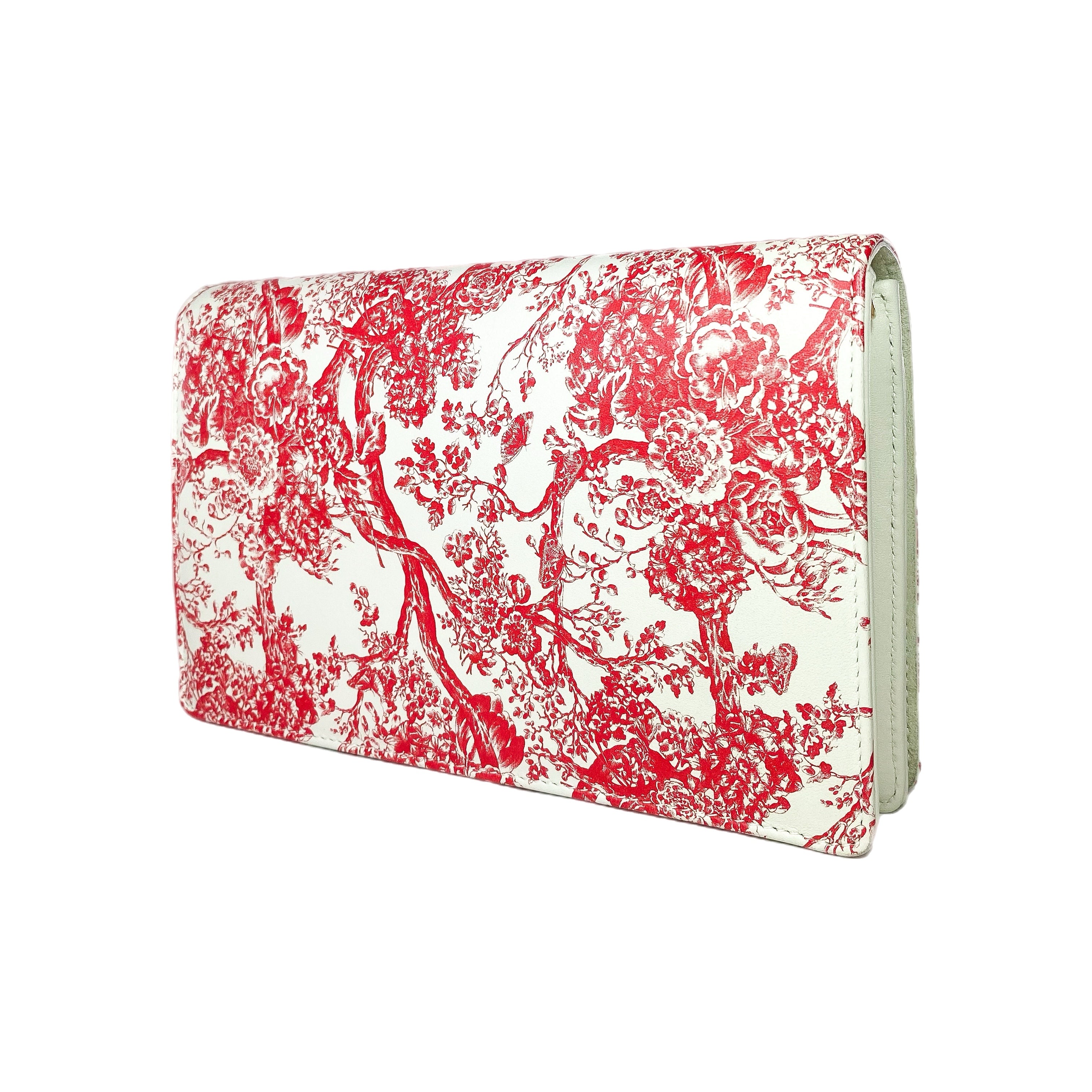 Dior Red Toile de Jouy Diorama Wallet on Chain