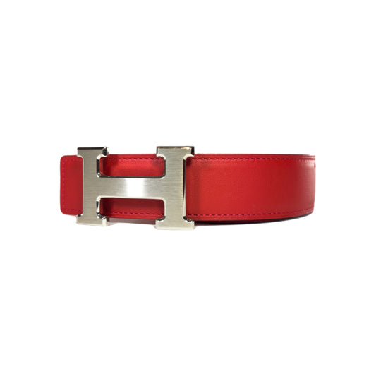 Hermes Rose Jaipur Vermilion Reversible Belt