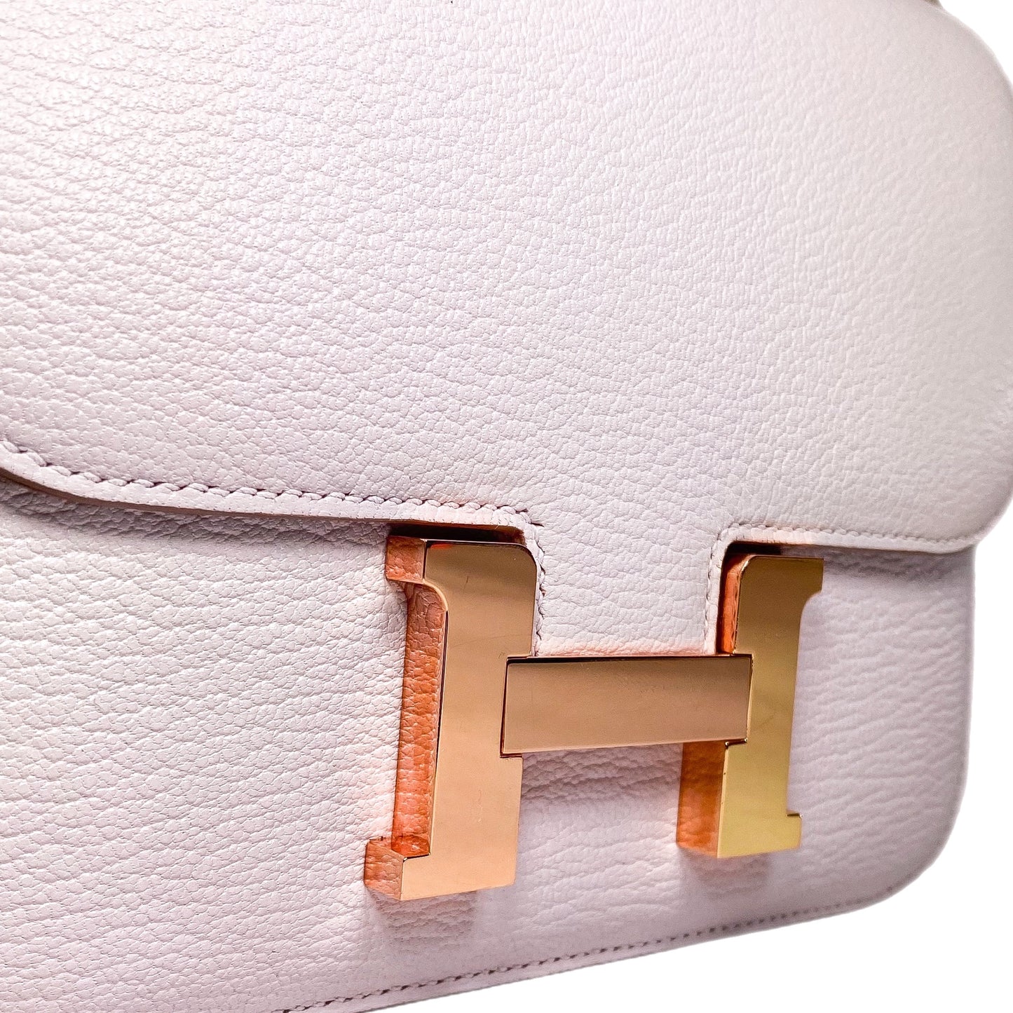 Hermes Constance 18 Mauve Pale Chevre Rose Gold Hardware