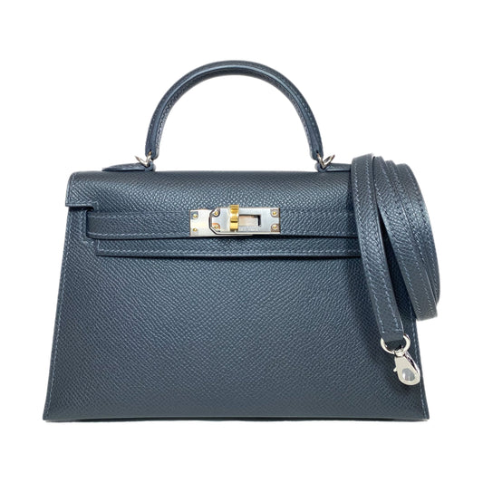 Hermes Mini Kelly 20 Ardoise Epsom Electrum Hardware