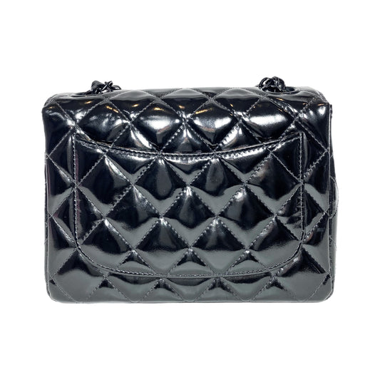 Chanel So Black Patent Mini Square Flap Bag