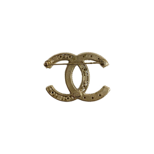 Chanel CC Gold Beaded Brooch