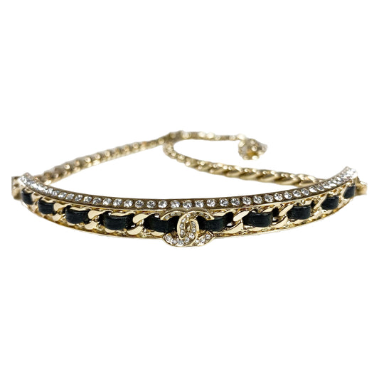 Chanel Black Gold Woven Crystal Choker