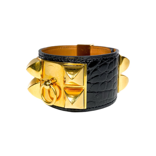 Hermes Black Alligator CDC Cuff