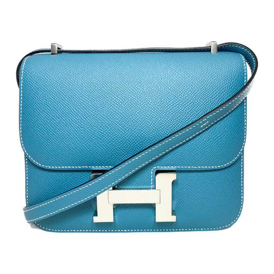 Hermes Constance 18 Bleu Jean Epsom Palladium Hardware